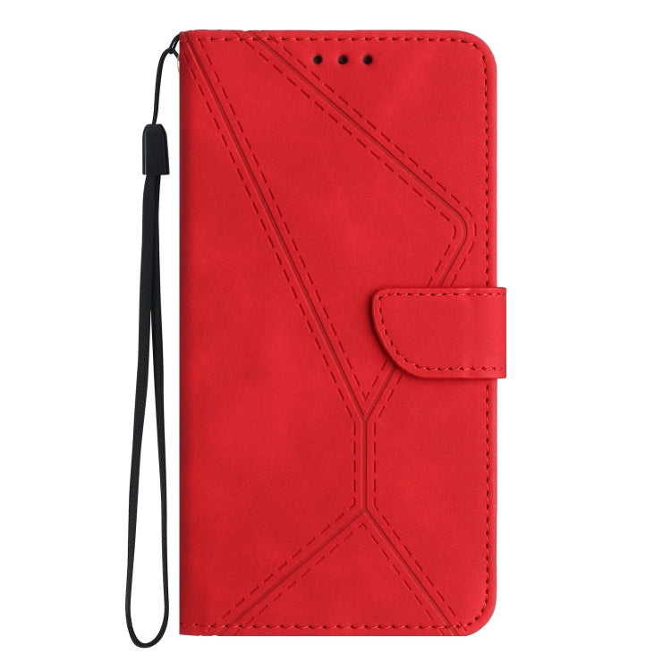 For iPhone SE 2024 Stitching Embossed Leather Phone Case(Red) - More iPhone Cases by buy2fix | Online Shopping UK | buy2fix