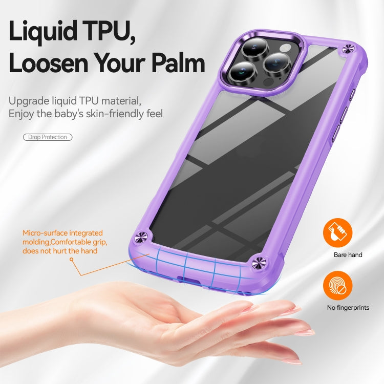 For iPhone 16 Pro Max TPU + PC Lens Protection Phone Case(Purple) - iPhone 16 Pro Max Cases by buy2fix | Online Shopping UK | buy2fix