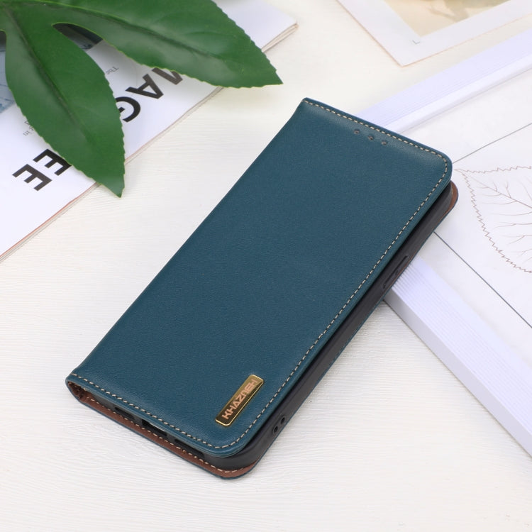 For iPhone 16 KHAZNEH Nappa Top Layer Cowhide Leather Phone Case(Green) - iPhone 16 Cases by buy2fix | Online Shopping UK | buy2fix