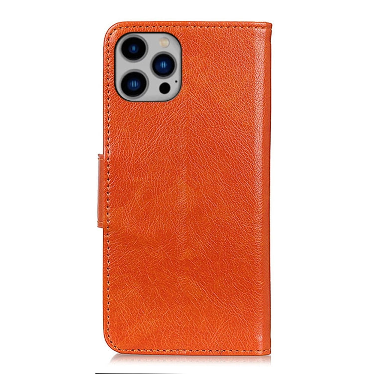 For iPhone 16 Pro Max Nappa Texture Leather Case(Orange) - iPhone 16 Pro Max Cases by buy2fix | Online Shopping UK | buy2fix