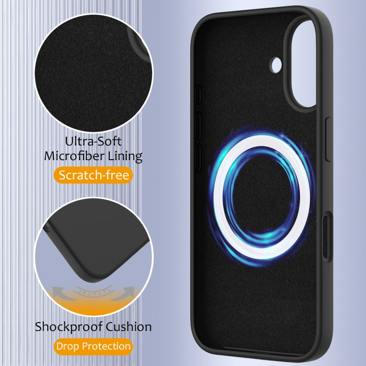 For iPhone 16 Plus Shockproof Silicone Magsafe Phone Case(Black) - iPhone 16 Plus Cases by buy2fix | Online Shopping UK | buy2fix