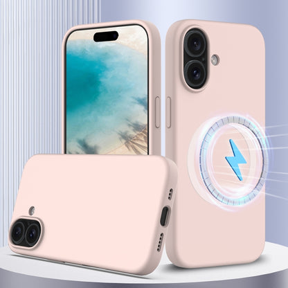 For iPhone 16 Plus Shockproof Silicone Magsafe Phone Case(Sand Pink) - iPhone 16 Plus Cases by buy2fix | Online Shopping UK | buy2fix