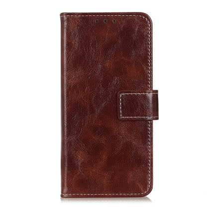 For iPhone 16 Retro Crazy Horse Texture Horizontal Flip Leather Phone Case(Brown) - iPhone 16 Cases by buy2fix | Online Shopping UK | buy2fix