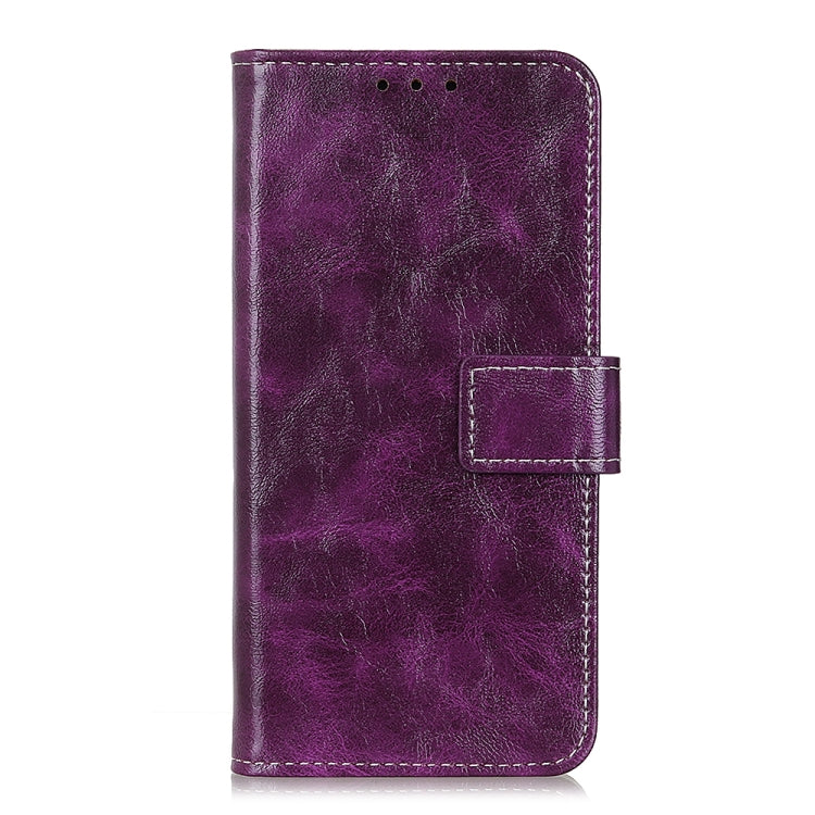 For iPhone 16e Retro Crazy Horse Texture Horizontal Flip Leather Phone Case(Purple) - iPhone 16e Cases by buy2fix | Online Shopping UK | buy2fix