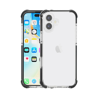 For iPhone 16 Four-corner Shockproof TPU + Acrylic Phone Case(Black + Transparent) - iPhone 16 Cases by buy2fix | Online Shopping UK | buy2fix