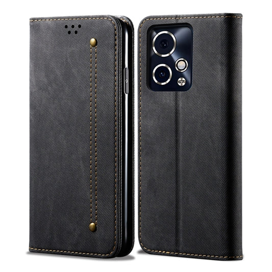 For Honor 90 GT Denim Texture Flip Leather Phone Case(Black) - Honor Cases by buy2fix | Online Shopping UK | buy2fix