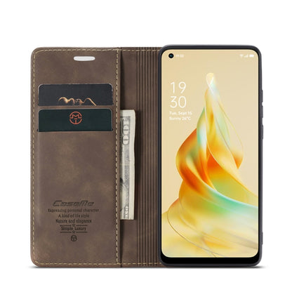 For OPPO Reno8 T 4G CaseMe 013 Multifunctional Horizontal Flip Leather Phone Case(Coffee) - OPPO Cases by CaseMe | Online Shopping UK | buy2fix