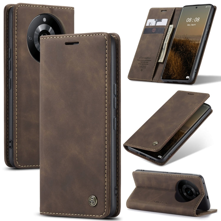 For Realme 11 Pro／Realme 11 Pro+ CaseMe 013 Multifunctional Horizontal Flip Leather Phone Case(Coffee) - Realme Cases by CaseMe | Online Shopping UK | buy2fix