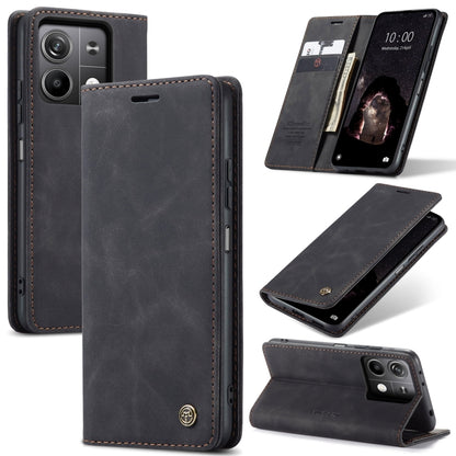 For Xiaomi Redmi Note 13 5G CaseMe 013 Multifunctional Horizontal Flip Leather Phone Case(Black) - Xiaomi Cases by CaseMe | Online Shopping UK | buy2fix