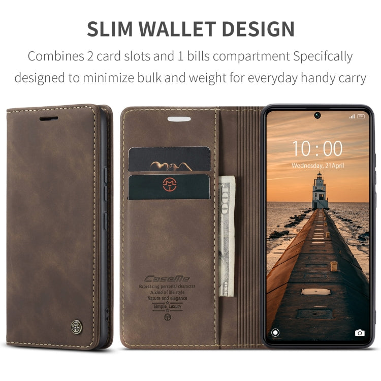 For Xiaomi Redmi Note 13 Pro 5G CaseMe 013 Multifunctional Horizontal Flip Leather Phone Case(Coffee) - Xiaomi Cases by CaseMe | Online Shopping UK | buy2fix