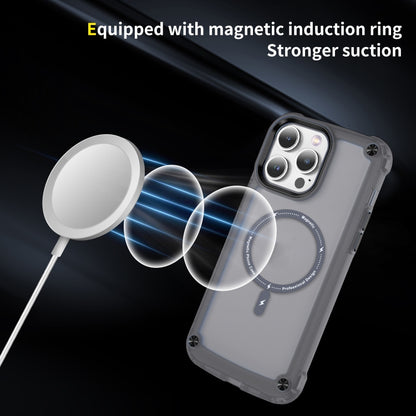 For iPhone 15 Skin Feel TPU + PC MagSafe Magnetic Phone Case(Transparent Black) - iPhone 15 Cases by buy2fix | Online Shopping UK | buy2fix