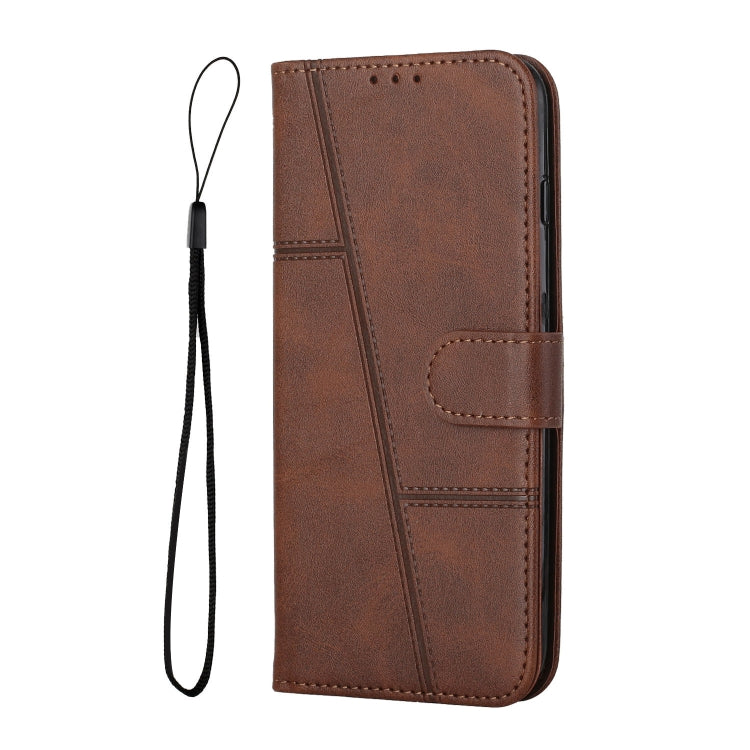 For Xiaomi Redmi K70 / K70 Pro Stitching Calf Texture Buckle Leather Phone Case(Brown) - K70 Pro Cases by buy2fix | Online Shopping UK | buy2fix