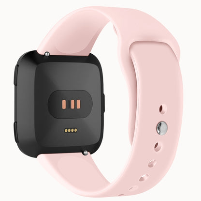 For Fitbit Versa 2 / Fitbit Versa / Fitbit Versa Lite Solid Color Silicone Watch Band, Size:L(Pink) - Watch Bands by buy2fix | Online Shopping UK | buy2fix