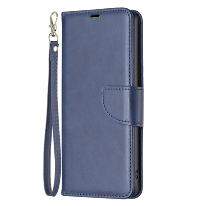 For iPhone 16 Lambskin Texture Pure Color Flip Leather Phone Case(Blue) - iPhone 16 Cases by buy2fix | Online Shopping UK | buy2fix