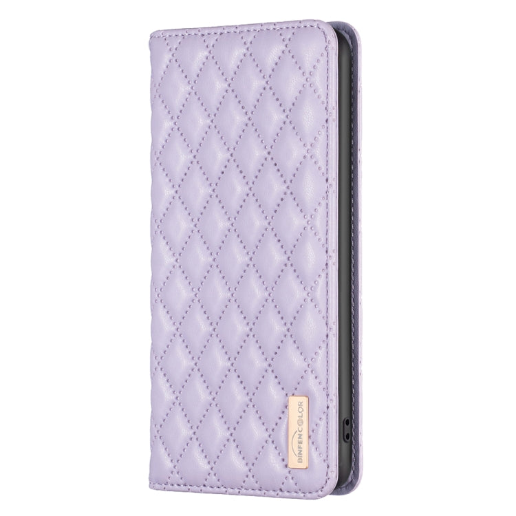 For iPhone 16 Pro Diamond Lattice Magnetic Leather Flip Phone Case(Purple) - iPhone 16 Pro Cases by buy2fix | Online Shopping UK | buy2fix