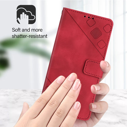 For iPhone SE 2024 Skin-feel Embossed Leather Phone Case(Red) - More iPhone Cases by buy2fix | Online Shopping UK | buy2fix