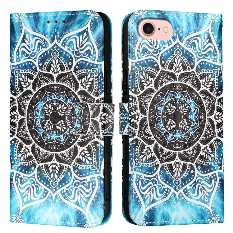 For iPhone SE 2024 Colored Drawing Pattern Plain Weave Leather Phone Case(Undersea Mandala) - More iPhone Cases by buy2fix | Online Shopping UK | buy2fix