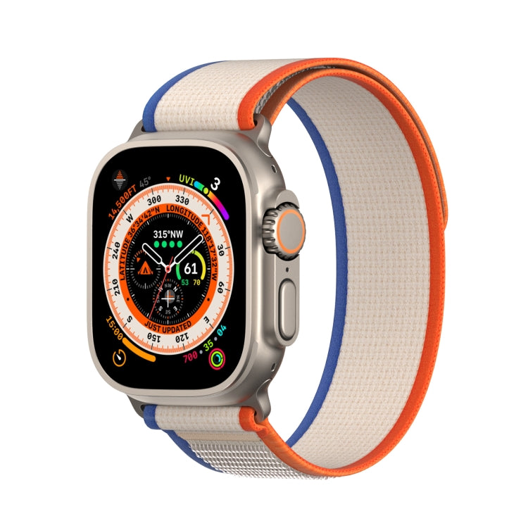 For Apple Watch 8 45mm  DUX DUCIS YJ Series Nylon Watch Band(Orange Beige) - Watch Bands by DUX DUCIS | Online Shopping UK | buy2fix