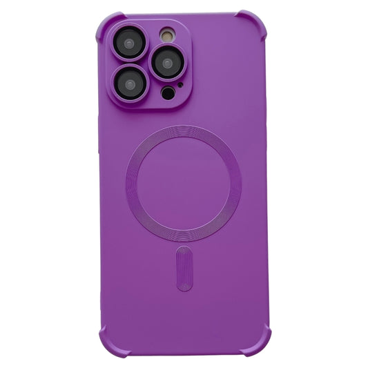 For iPhone 13 Pro Max Four-corner Shockproof Skin Feel MagSafe Magnetic Phone Case(Purple) - iPhone 13 Pro Max Cases by buy2fix | Online Shopping UK | buy2fix