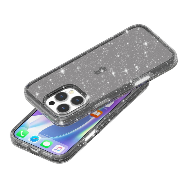 For iPhone 16 Pro Shockproof Terminator Glitter Powder Phone Case(Black) - iPhone 16 Pro Cases by buy2fix | Online Shopping UK | buy2fix