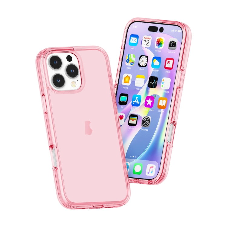 For iPhone 16 Pro Max Shockproof Terminator Transparent Phone Case(Pink) - iPhone 16 Pro Max Cases by buy2fix | Online Shopping UK | buy2fix