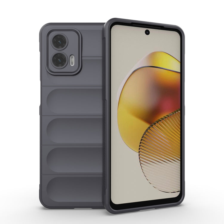 For Motorola Moto G73 5G Magic Shield TPU + Flannel Phone Case(Dark Grey) - Motorola Cases by buy2fix | Online Shopping UK | buy2fix