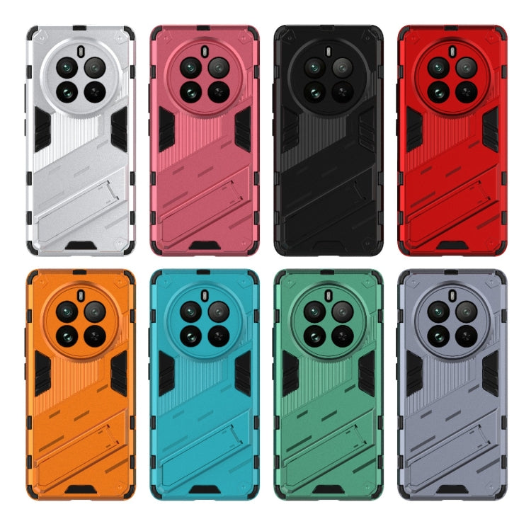 For Realme 12 Pro 5G Global Punk Armor 2 in 1 PC + TPU Phone Case with Holder(Light Red) - Realme Cases by buy2fix | Online Shopping UK | buy2fix