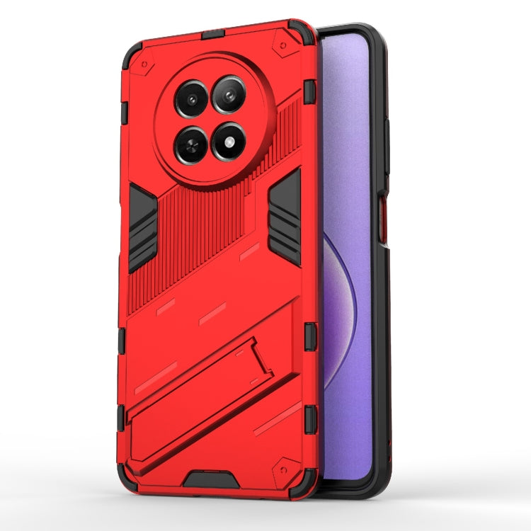 For Realme 12 5G Global Punk Armor 2 in 1 PC + TPU Phone Case with Holder(Red) - Realme Cases by buy2fix | Online Shopping UK | buy2fix