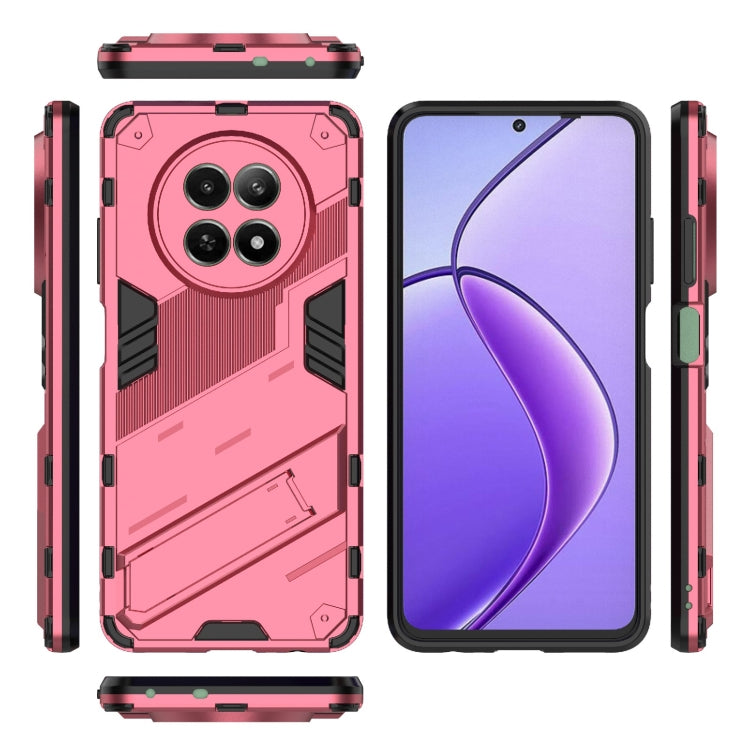 For Realme 12 5G Global Punk Armor 2 in 1 PC + TPU Phone Case with Holder(Light Red) - Realme Cases by buy2fix | Online Shopping UK | buy2fix