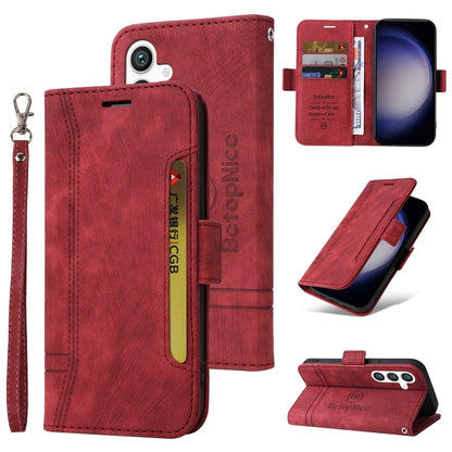 For Samsung Galaxy S24+ BETOPNICE Dual-side Buckle Leather Phone Case(Red) - Galaxy Phone Cases by BETOPNICE | Online Shopping UK | buy2fix