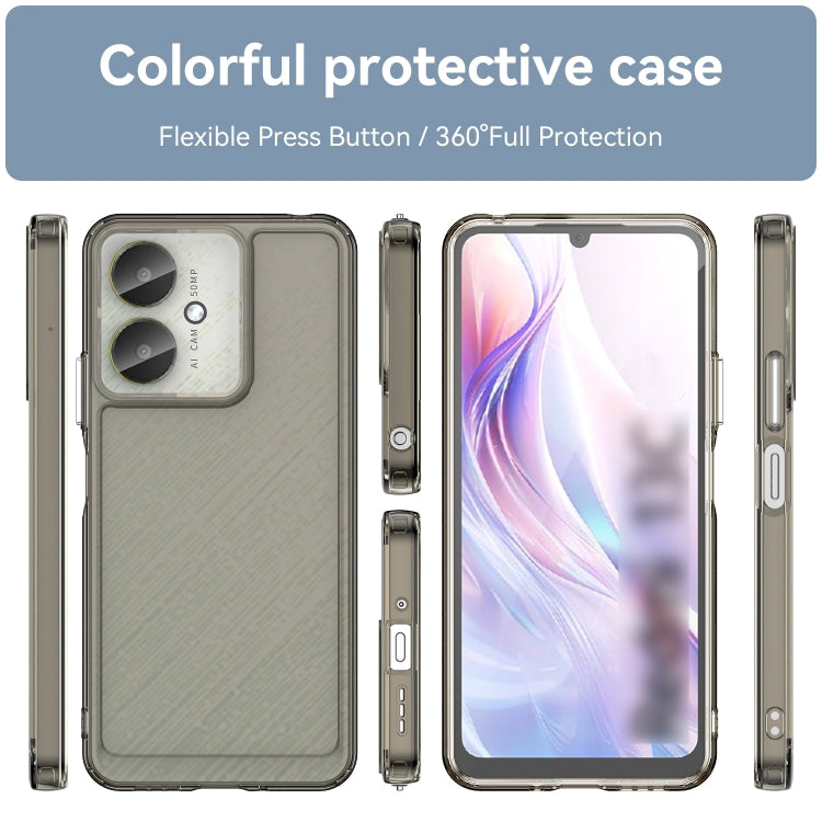 For Xiaomi Redmi 13R Candy Series TPU Phone Case(Transparent Grey) - 13R Cases by buy2fix | Online Shopping UK | buy2fix