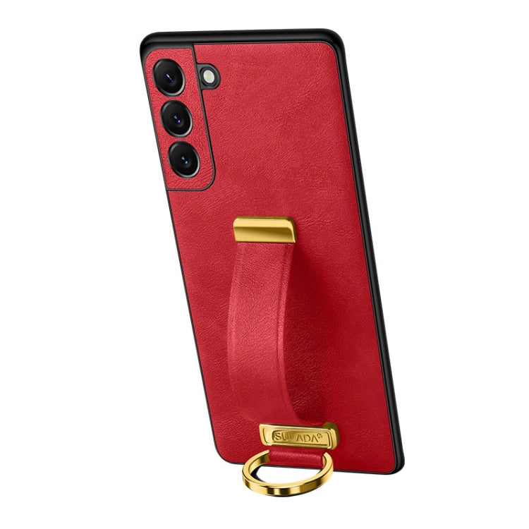 For Samsung Galaxy S24 5G SULADA PC Hybrid Leather Texture Skin Feel Shockproof Phone Case(Red) - Galaxy S24 5G Cases by SULADA | Online Shopping UK | buy2fix