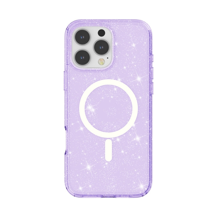 For iPhone 16 Pro Max Terminator Style Glitter Powder MagSafe Magnetic Phone Case(Purple) - iPhone 16 Pro Max Cases by buy2fix | Online Shopping UK | buy2fix