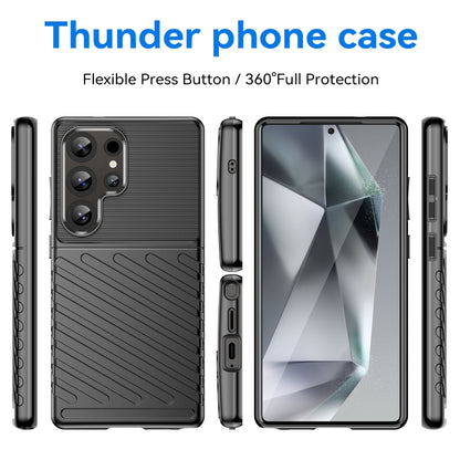 For Samsung Galaxy S25 Ultra 5G Thunderbolt Shockproof TPU Phone Case(Black) - Galaxy S25 Ultra 5G Cases by buy2fix | Online Shopping UK | buy2fix