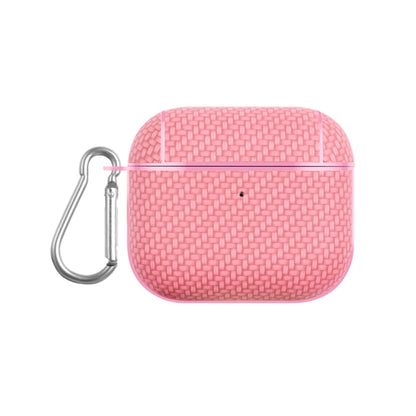 For AirPods 3 Woven Skin Texture PC TWS Earphone Protective Case(Pink) - For AirPods 3 by buy2fix | Online Shopping UK | buy2fix