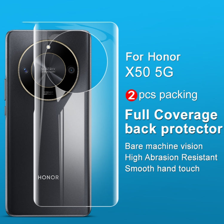 For Honor X50 5G 2pcs imak Curved Hydrogel Film Pnone Back Protector - Honor Tempered Glass by imak | Online Shopping UK | buy2fix
