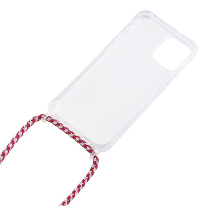 For iPhone 16 Transparent Acrylic Airbag Shockproof Phone Protective Case with Lanyard(White Grey Fine Lines) - iPhone 16 Cases by buy2fix | Online Shopping UK | buy2fix