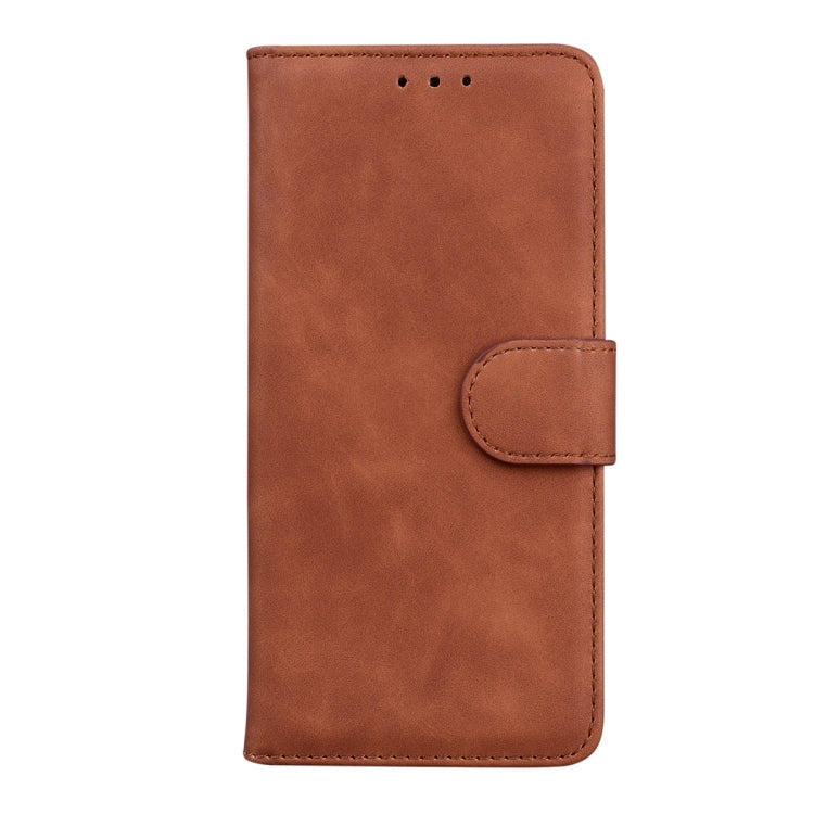 For Xiaomi Redmi Note 13 5G Skin Feel Pure Color Flip Leather Phone Case(Brown) - Note 13 Cases by buy2fix | Online Shopping UK | buy2fix