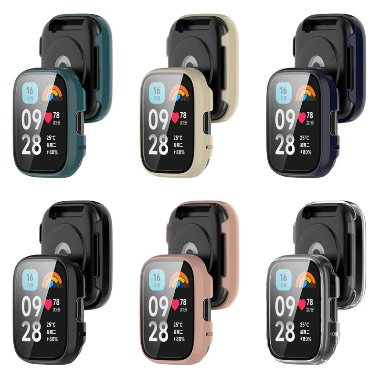 For Redmi Watch 3 Lite PC + Tempered Film Integrated Watch Protective Case(Transparent) - Watch Cases by buy2fix | Online Shopping UK | buy2fix