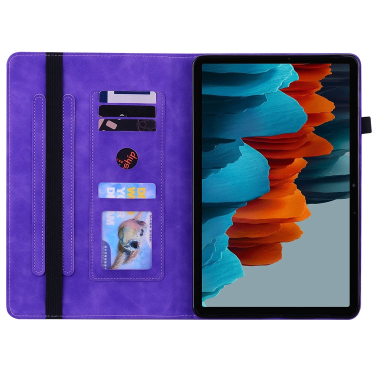 For Samsung Galaxy Tab S9+ Skin Feel Solid Color Zipper Leather Tablet Case(Purple) - Galaxy Tab S9+ Cases by buy2fix | Online Shopping UK | buy2fix