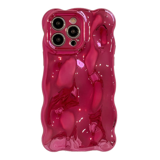 For iPhone 16 Pro Wave Bubbles TPU Phone Case(Painted Rose Red) - iPhone 16 Pro Cases by buy2fix | Online Shopping UK | buy2fix