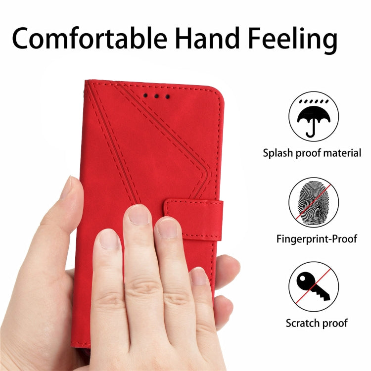 For Samsung Galaxy M34 5G Stitching Embossed Leather Phone Case(Red) - Galaxy Phone Cases by buy2fix | Online Shopping UK | buy2fix