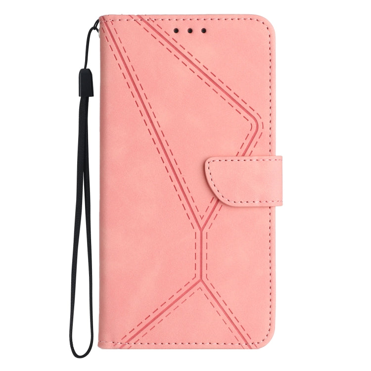 For Samsung Galaxy S24+ 5G Stitching Embossed Leather Phone Case(Pink) - Galaxy S24+ 5G Cases by buy2fix | Online Shopping UK | buy2fix