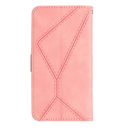 For Samsung Galaxy S24 5G Stitching Embossed Leather Phone Case(Pink) - Galaxy S24 5G Cases by buy2fix | Online Shopping UK | buy2fix