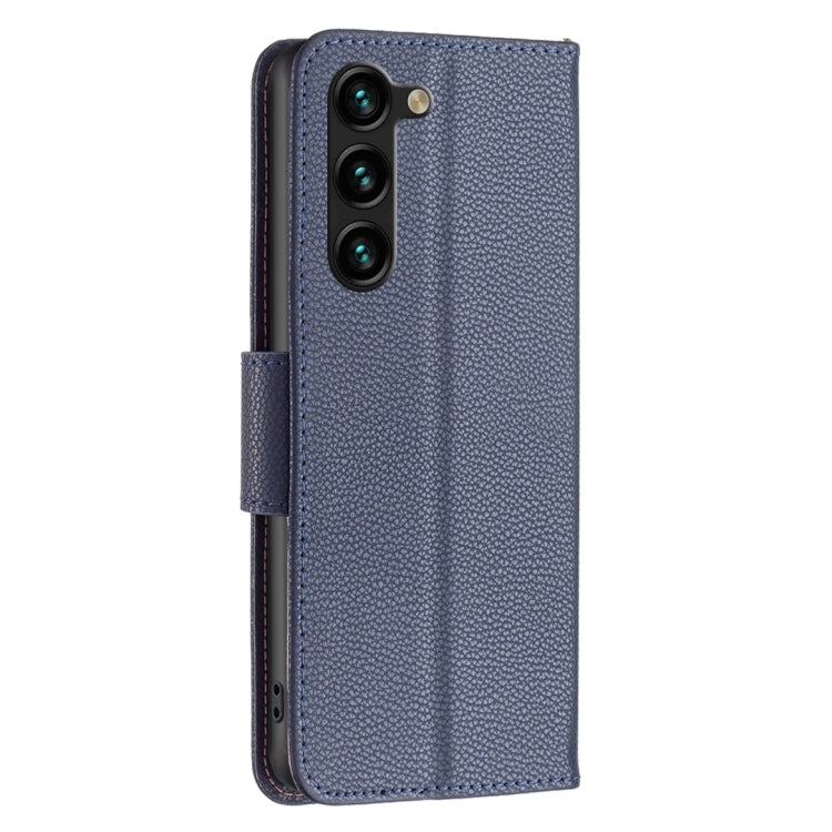 For Samsung Galaxy S24+ 5G Litchi Texture Pure Color Flip Leather Phone Case(Blue) - Galaxy S24+ 5G Cases by buy2fix | Online Shopping UK | buy2fix