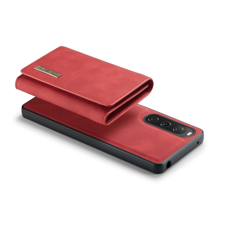 For Sony Xperia 10 V DG.MING M1 Series 3-Fold Multi Card Wallet + Magnetic Phone Case(Red) - Sony Cases by DG.MING | Online Shopping UK | buy2fix