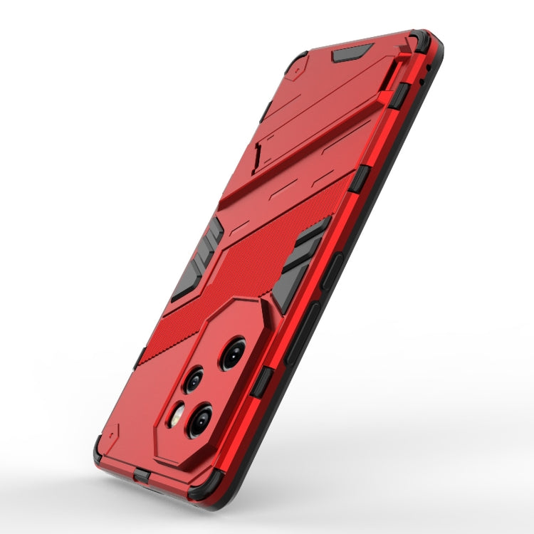 For Honor 100 Pro 5G Punk Armor 2 in 1 PC + TPU Phone Case with Holder(Red) - Honor Cases by buy2fix | Online Shopping UK | buy2fix