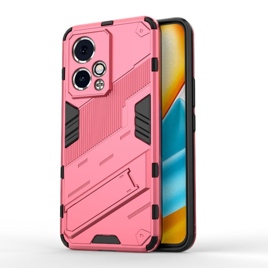 For Honor 90 GT 5G Punk Armor 2 in 1 PC + TPU Phone Case with Holder(Light Red) - Honor Cases by buy2fix | Online Shopping UK | buy2fix