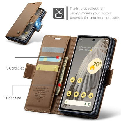 For Google Pixel Fold CaseMe 023 Butterfly Buckle Litchi Texture RFID Anti-theft Leather Phone Case(Brown) - Google Cases by CaseMe | Online Shopping UK | buy2fix