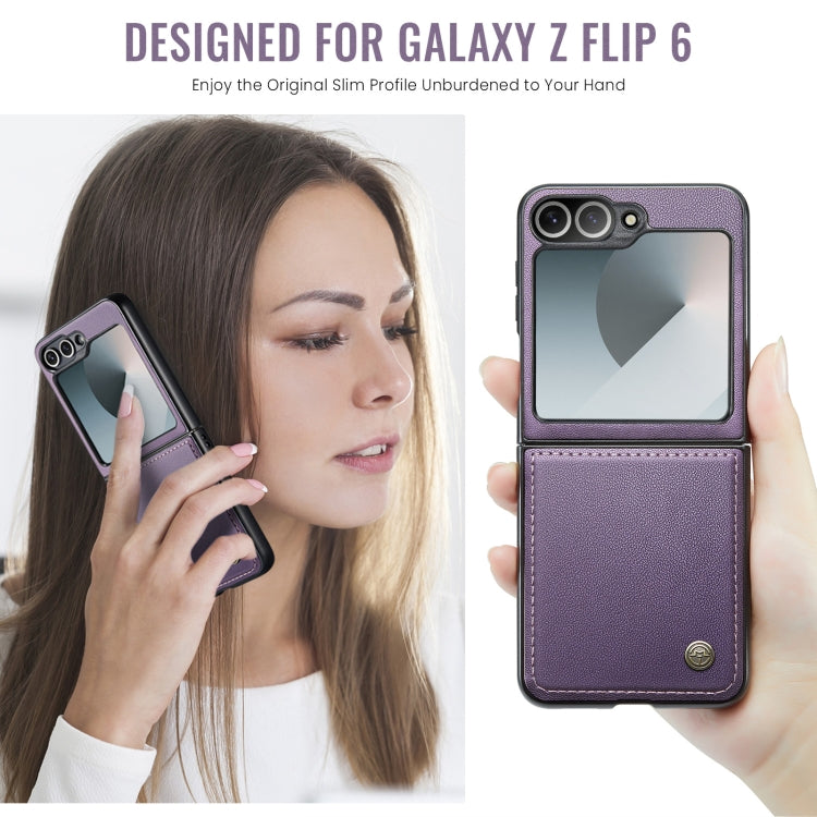 For Samsung Galaxy Z Flip6 5G CaseMe 023 Butterfly Buckle Litchi Texture RFID Anti-theft Leather Phone Case(Pearly Purple) - Galaxy Z Flip6 5G Cases by CaseMe | Online Shopping UK | buy2fix